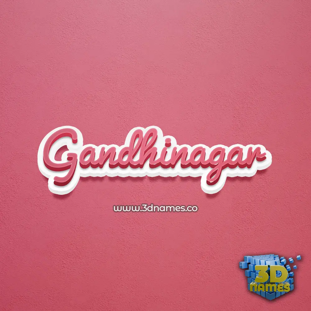 gandhinagar in Red Scribble style - 3D name wallpaper
