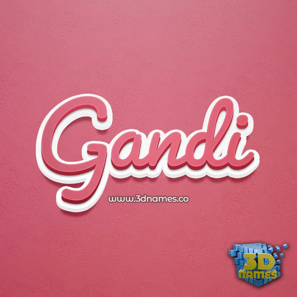 gandi in Red Scribble style - 3D name wallpaper