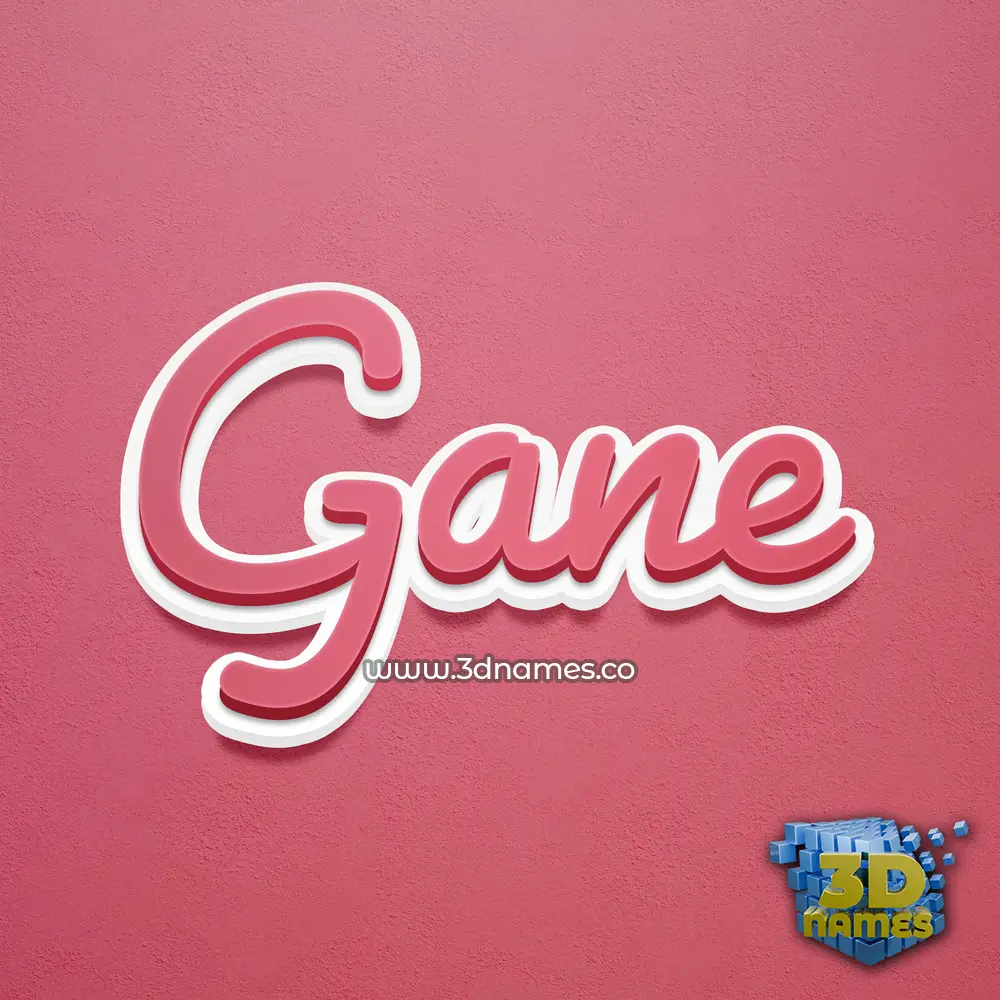 gane in Red Scribble style - 3D name wallpaper