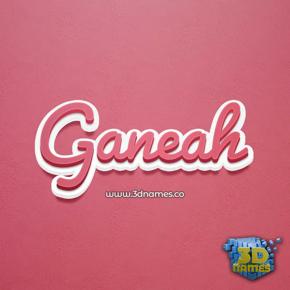 ganeah in Red Scribble style - 3D name wallpaper