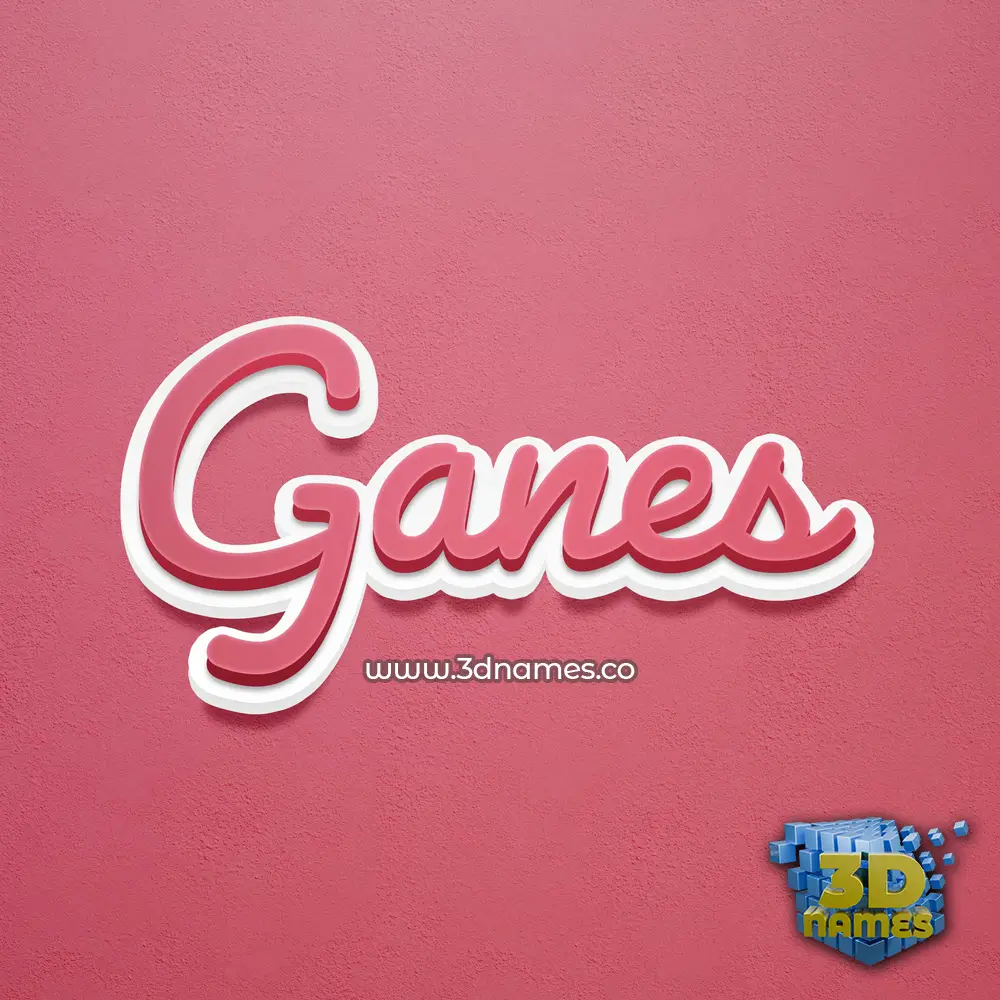 ganes in Red Scribble style - 3D name wallpaper
