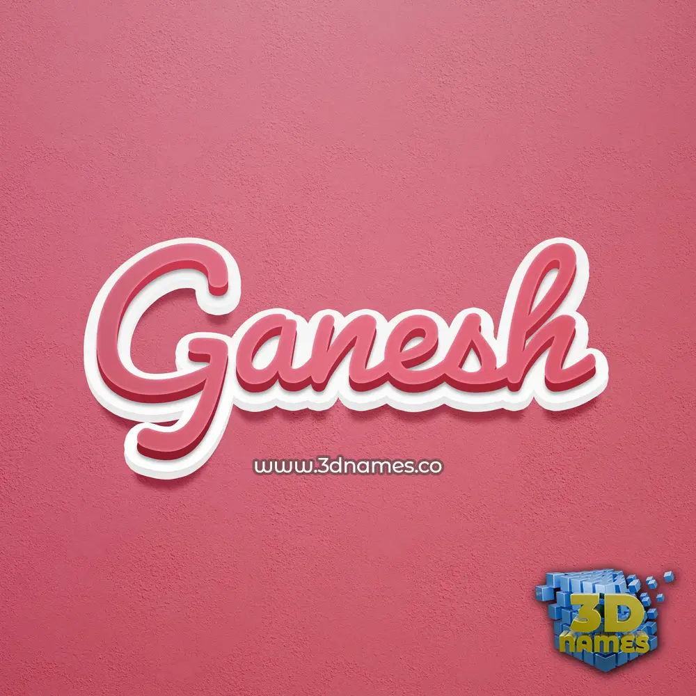 ganesh in Red Scribble style - 3D name wallpaper
