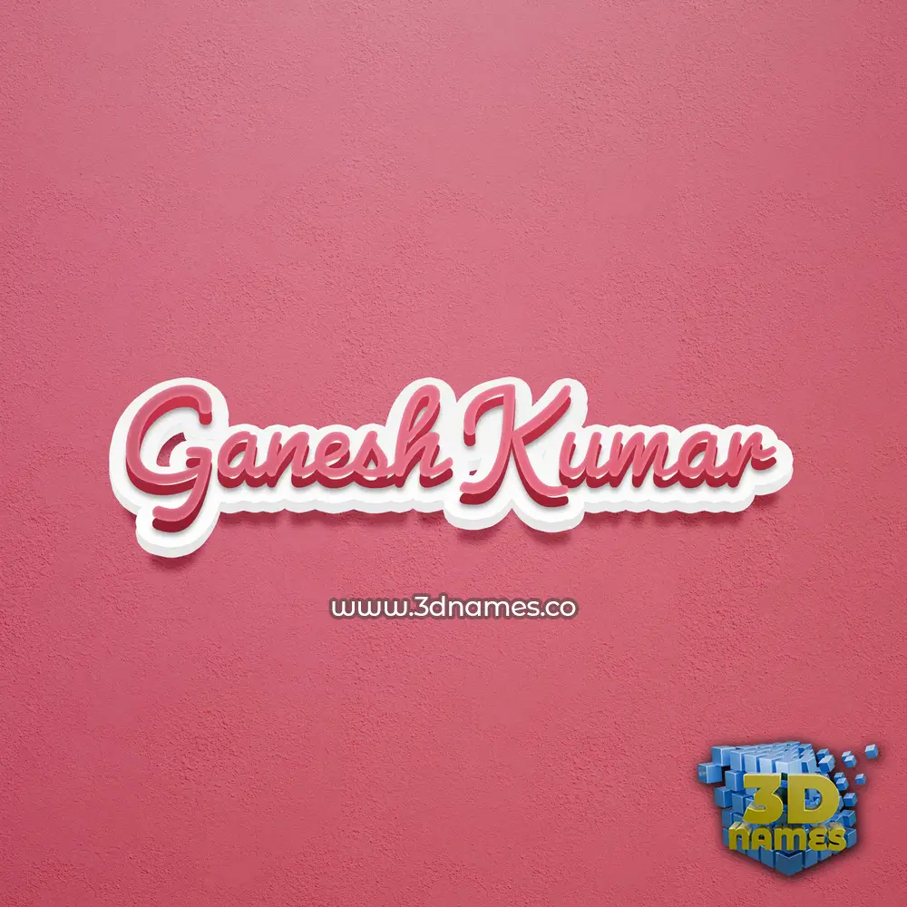 ganesh kumar in Red Scribble style - 3D name wallpaper