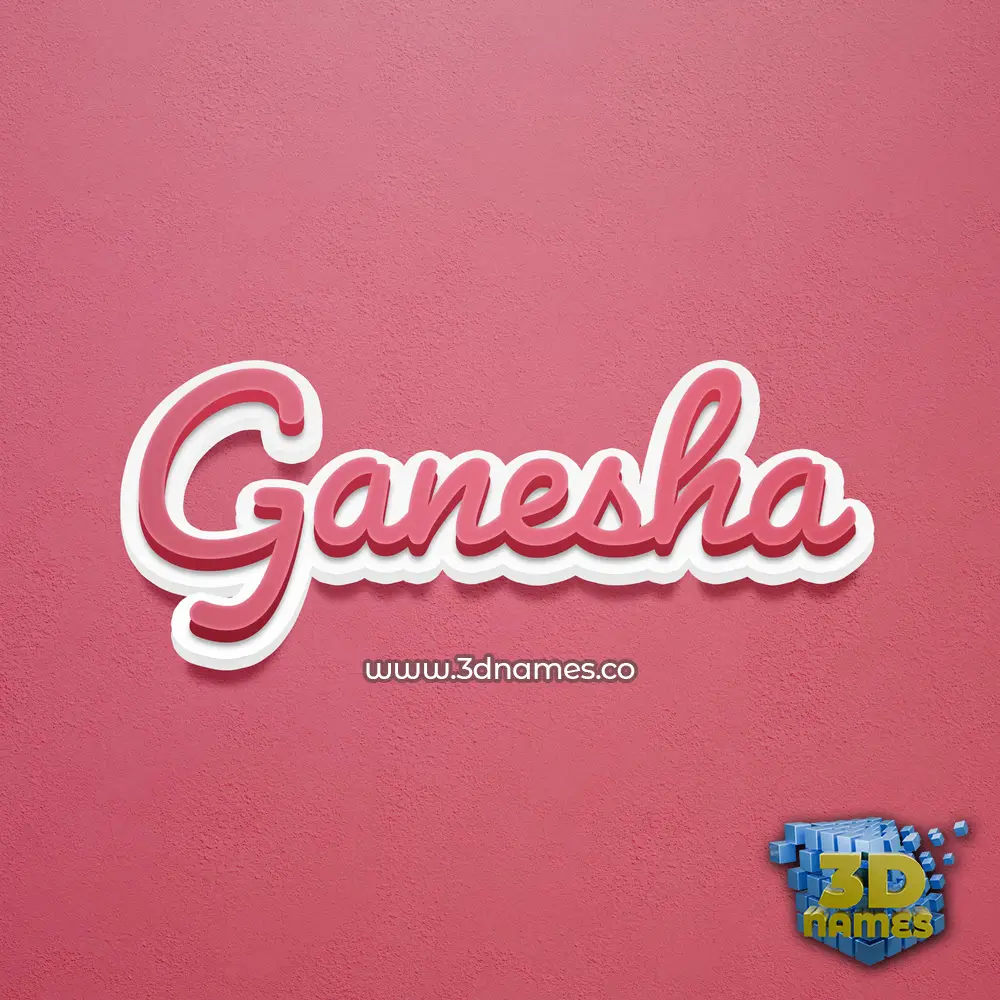 ganesha in Red Scribble style - 3D name wallpaper