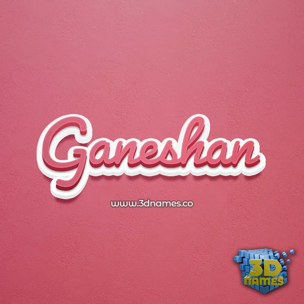 ganeshan in Red Scribble style - 3D name wallpaper