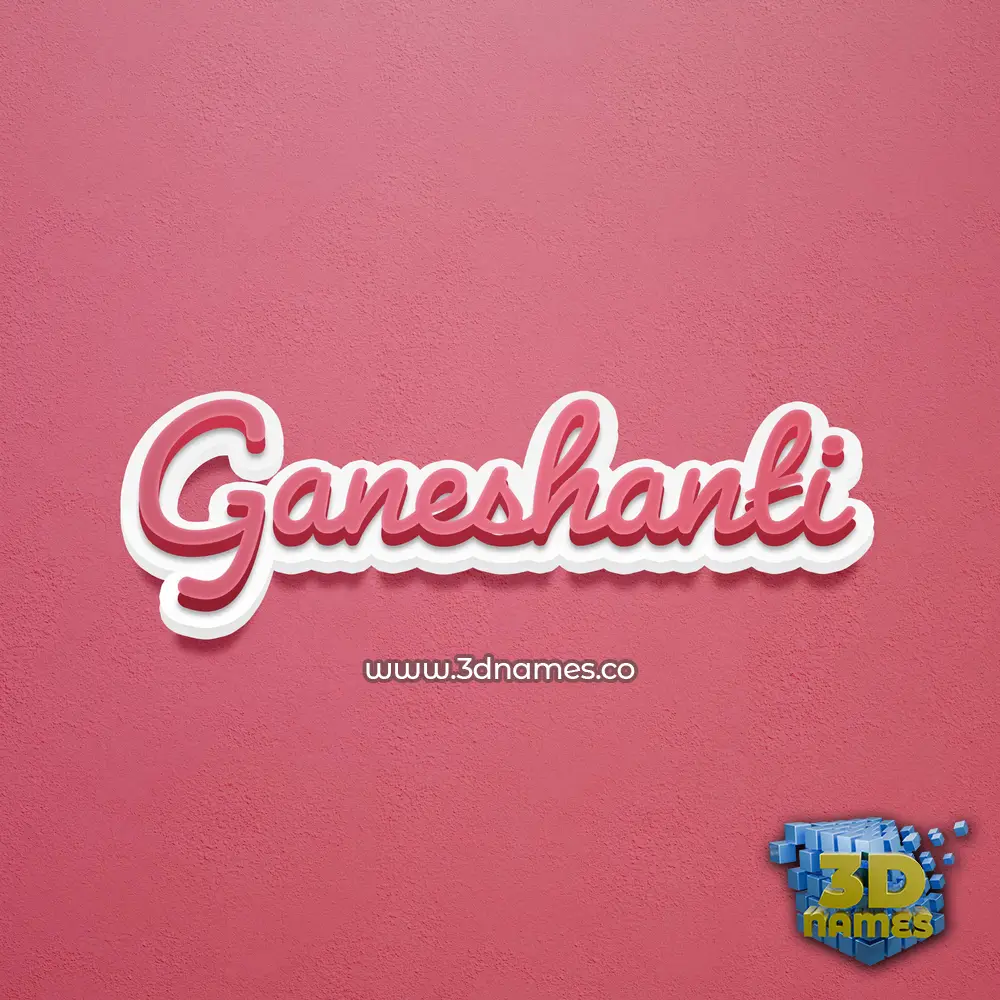 ganeshanti in Red Scribble style - 3D name wallpaper