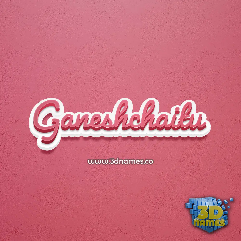ganeshchaitu in Red Scribble style - 3D name wallpaper