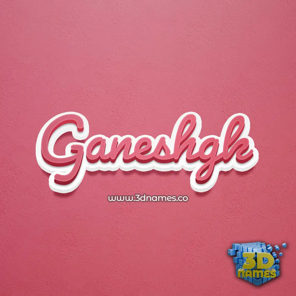 ganeshgk in Red Scribble style - 3D name wallpaper