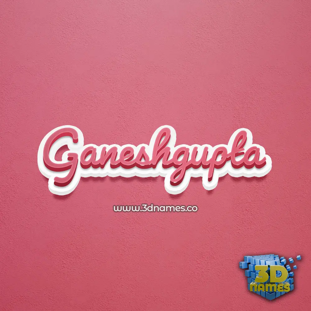 ganeshgupta in Red Scribble style - 3D name wallpaper