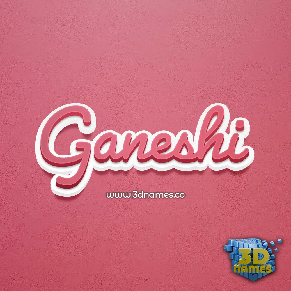 ganeshi in Red Scribble style - 3D name wallpaper
