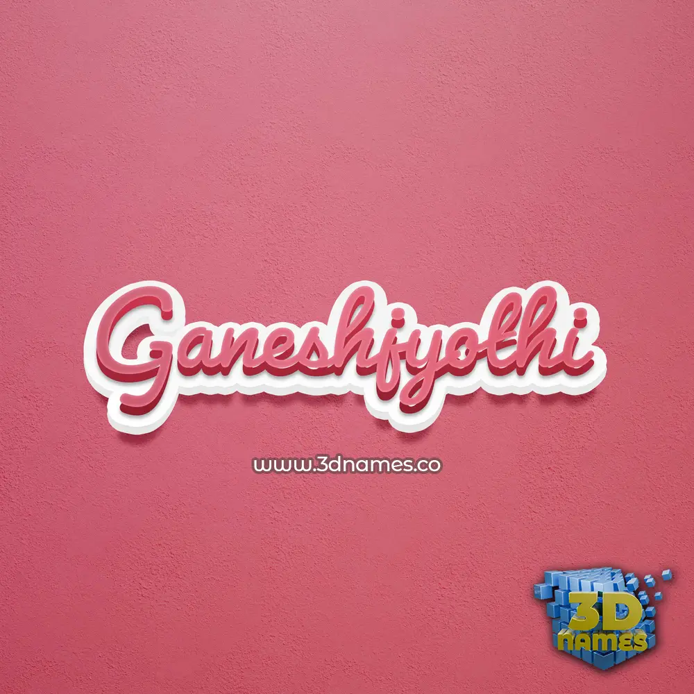 ganeshjyothi in Red Scribble style - 3D name wallpaper