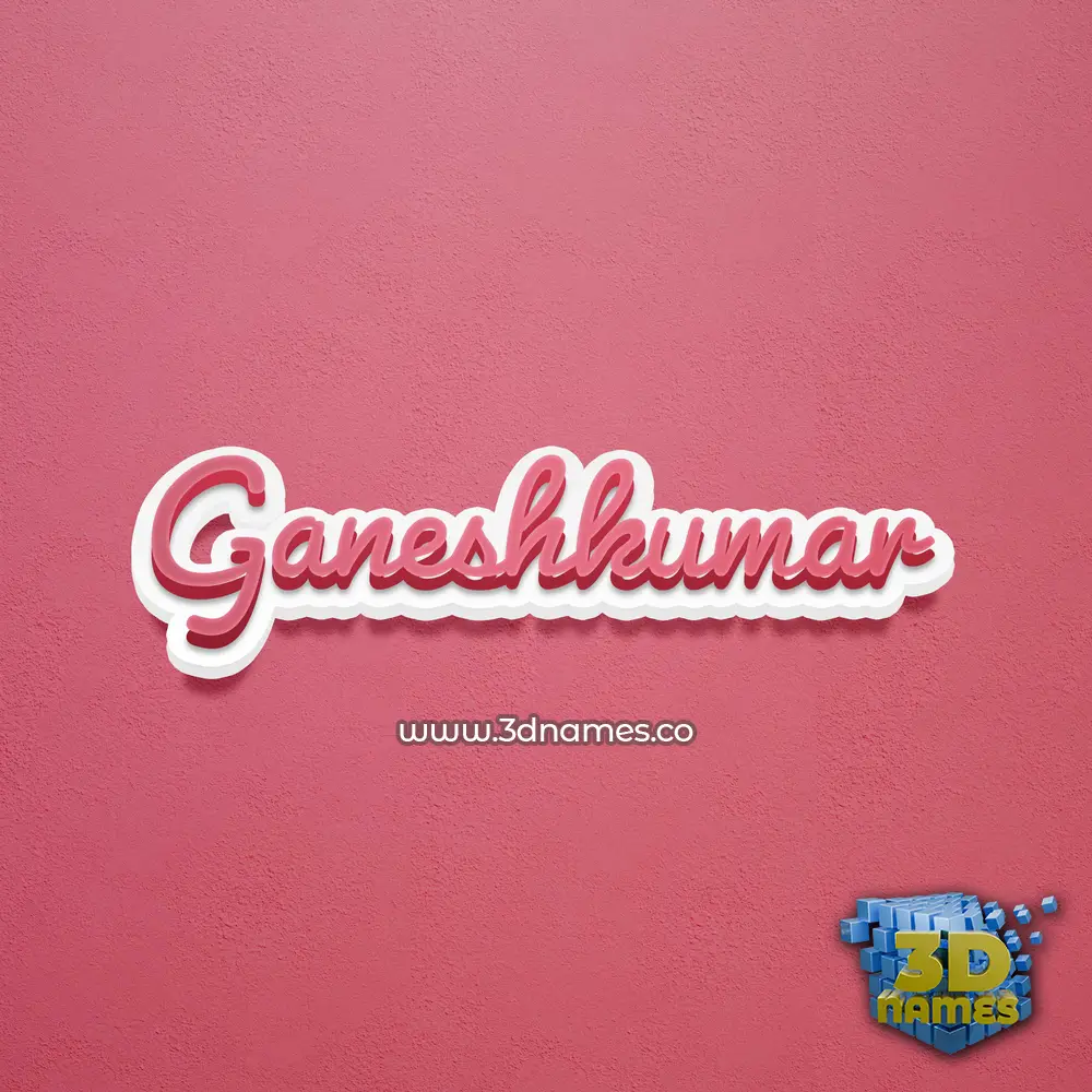 ganeshkumar in Red Scribble style - 3D name wallpaper