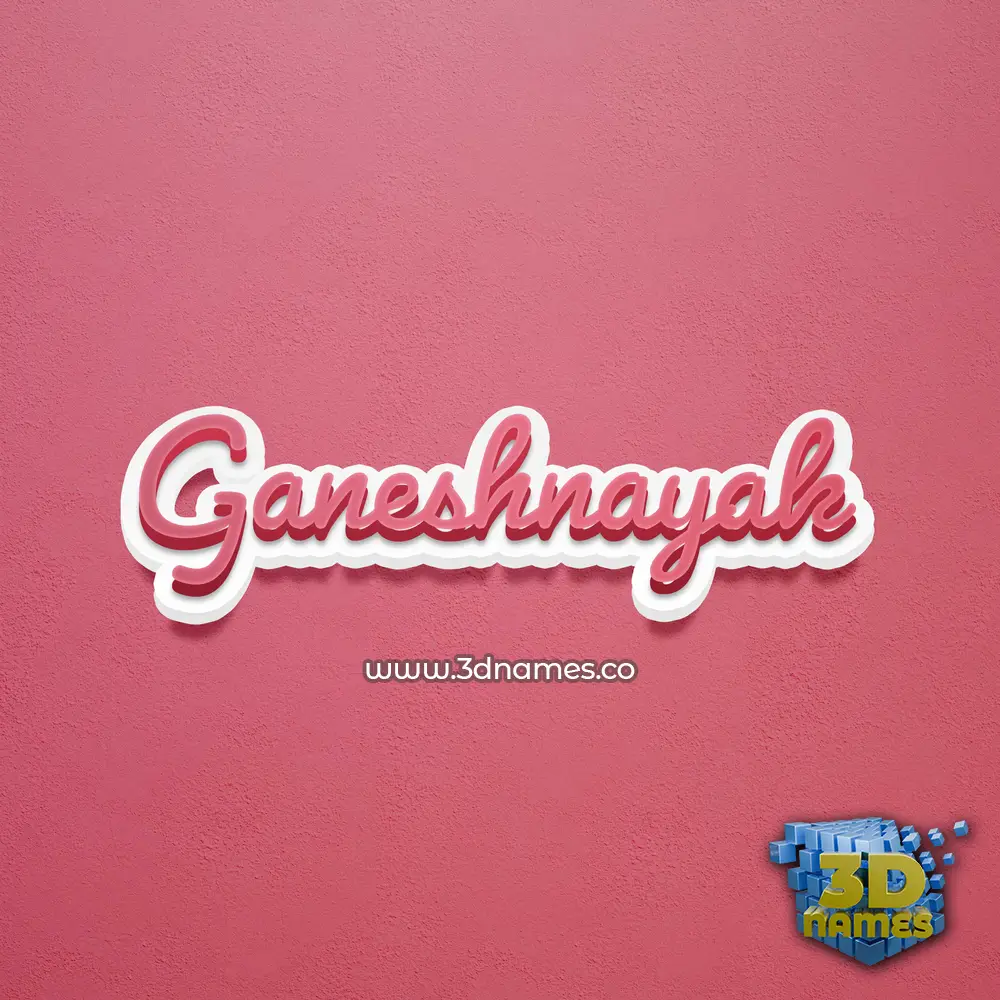 ganeshnayak in Red Scribble style - 3D name wallpaper