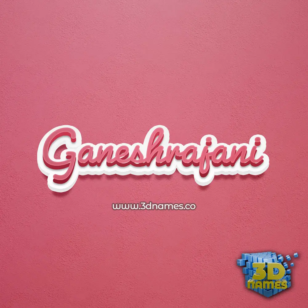 ganeshrajani in Red Scribble style - 3D name wallpaper