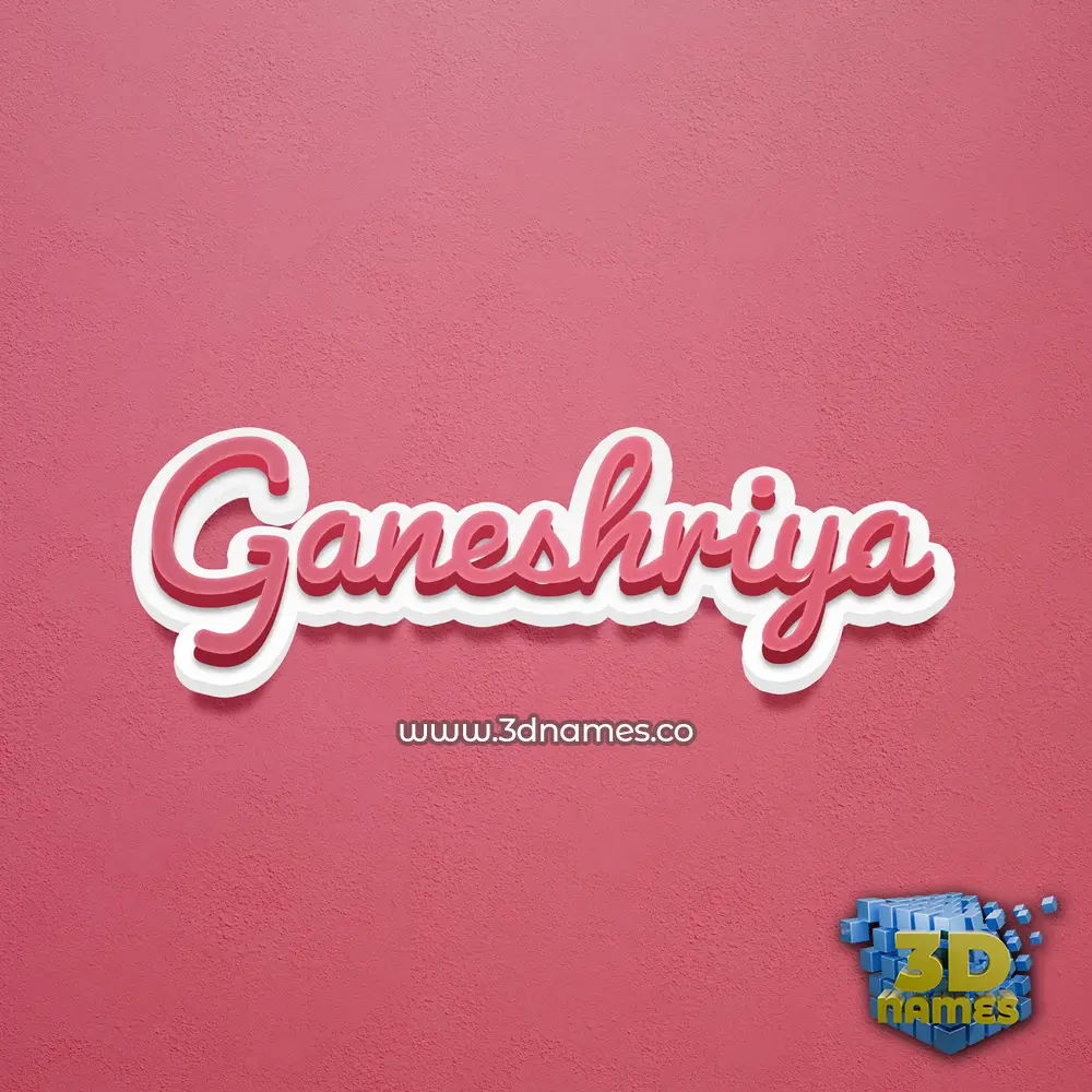 ganeshriya in Red Scribble style - 3D name wallpaper
