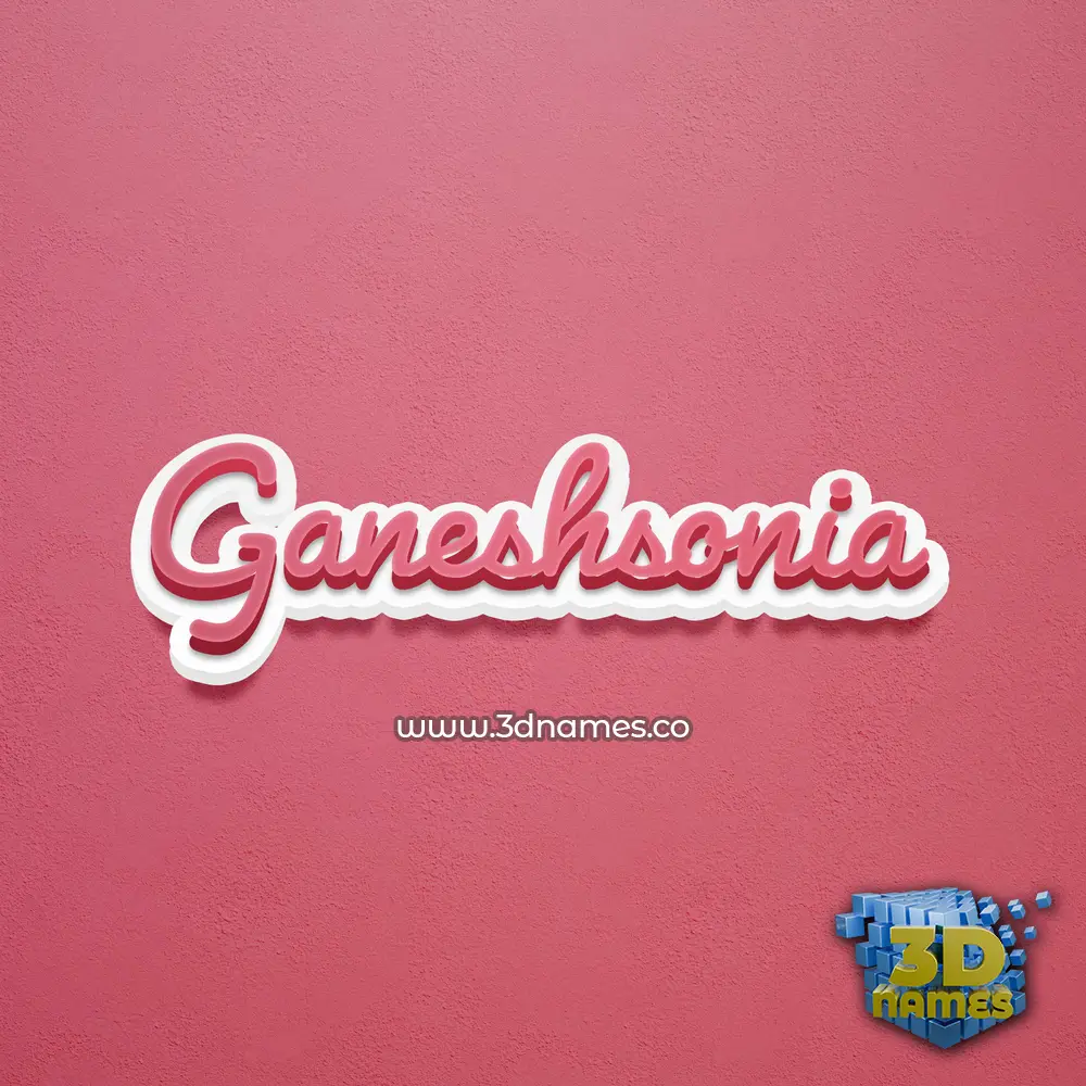 ganeshsonia in Red Scribble style - 3D name wallpaper
