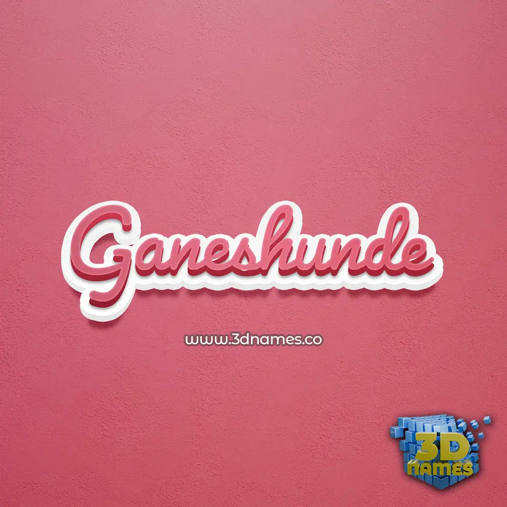 ganeshunde in Red Scribble style - 3D name wallpaper