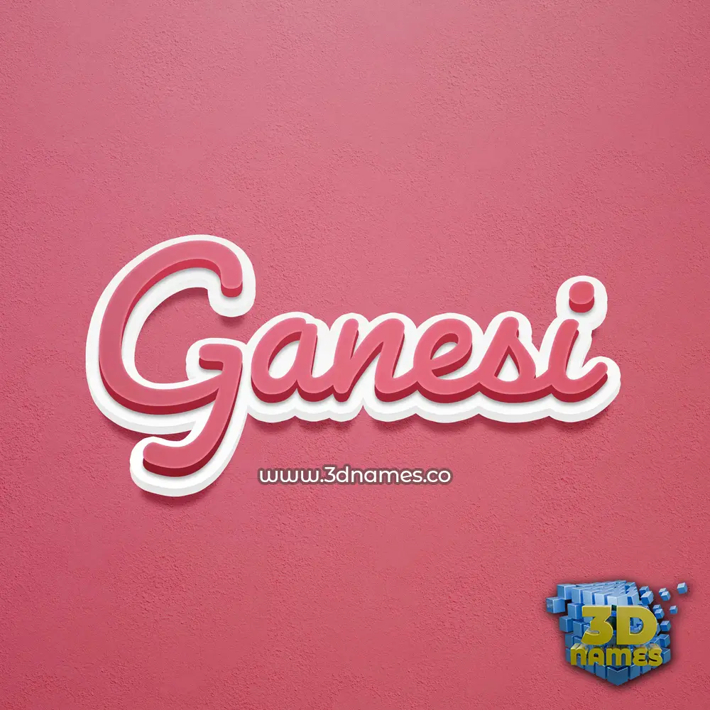 ganesi in Red Scribble style - 3D name wallpaper