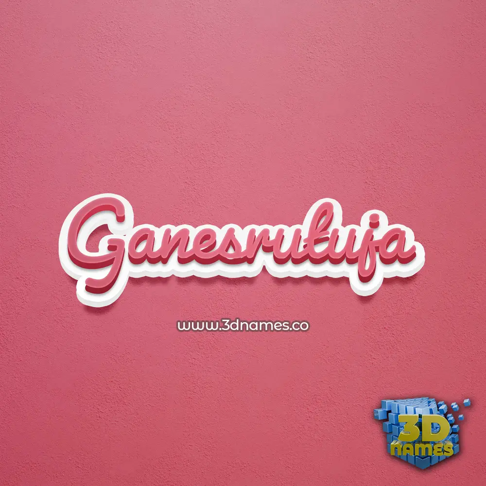 ganesrutuja in Red Scribble style - 3D name wallpaper