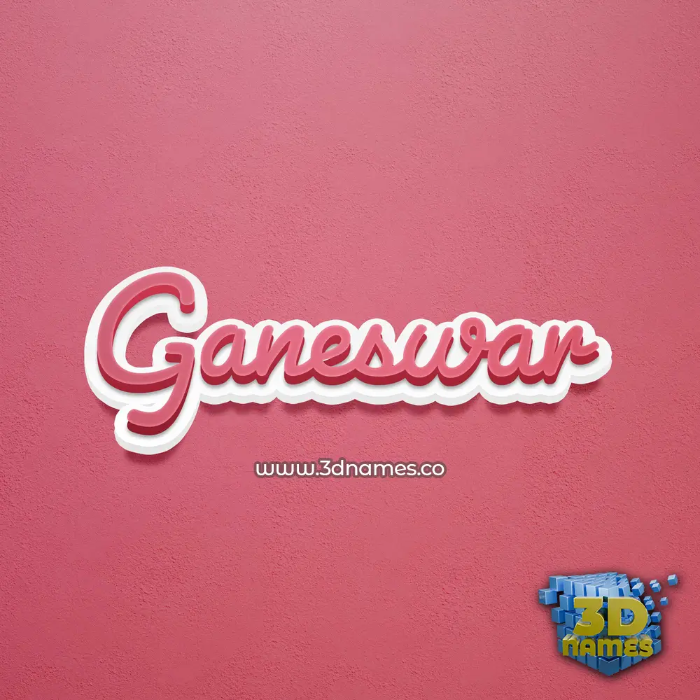 ganeswar in Red Scribble style - 3D name wallpaper