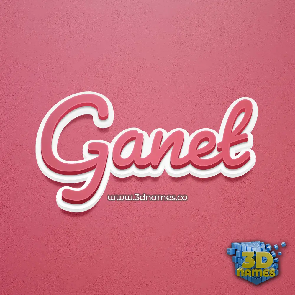 ganet in Red Scribble style - 3D name wallpaper