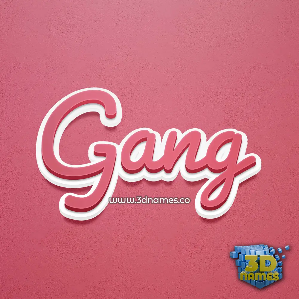 gang in Red Scribble style - 3D name wallpaper