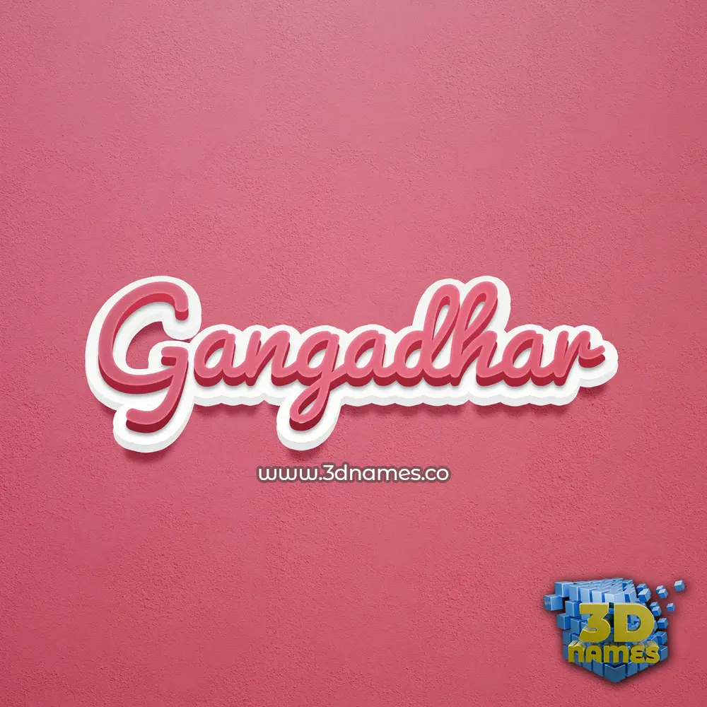 gangadhar in Red Scribble style - 3D name wallpaper