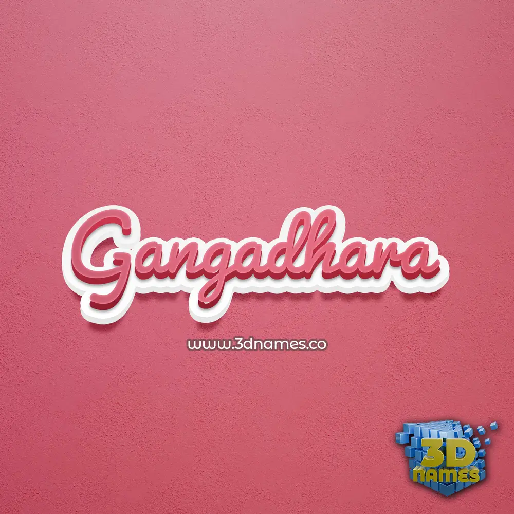 gangadhara in Red Scribble style - 3D name wallpaper