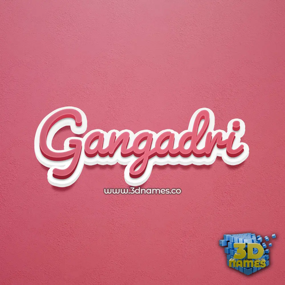 gangadri in Red Scribble style - 3D name wallpaper