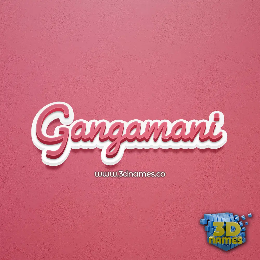 gangamani in Red Scribble style - 3D name wallpaper