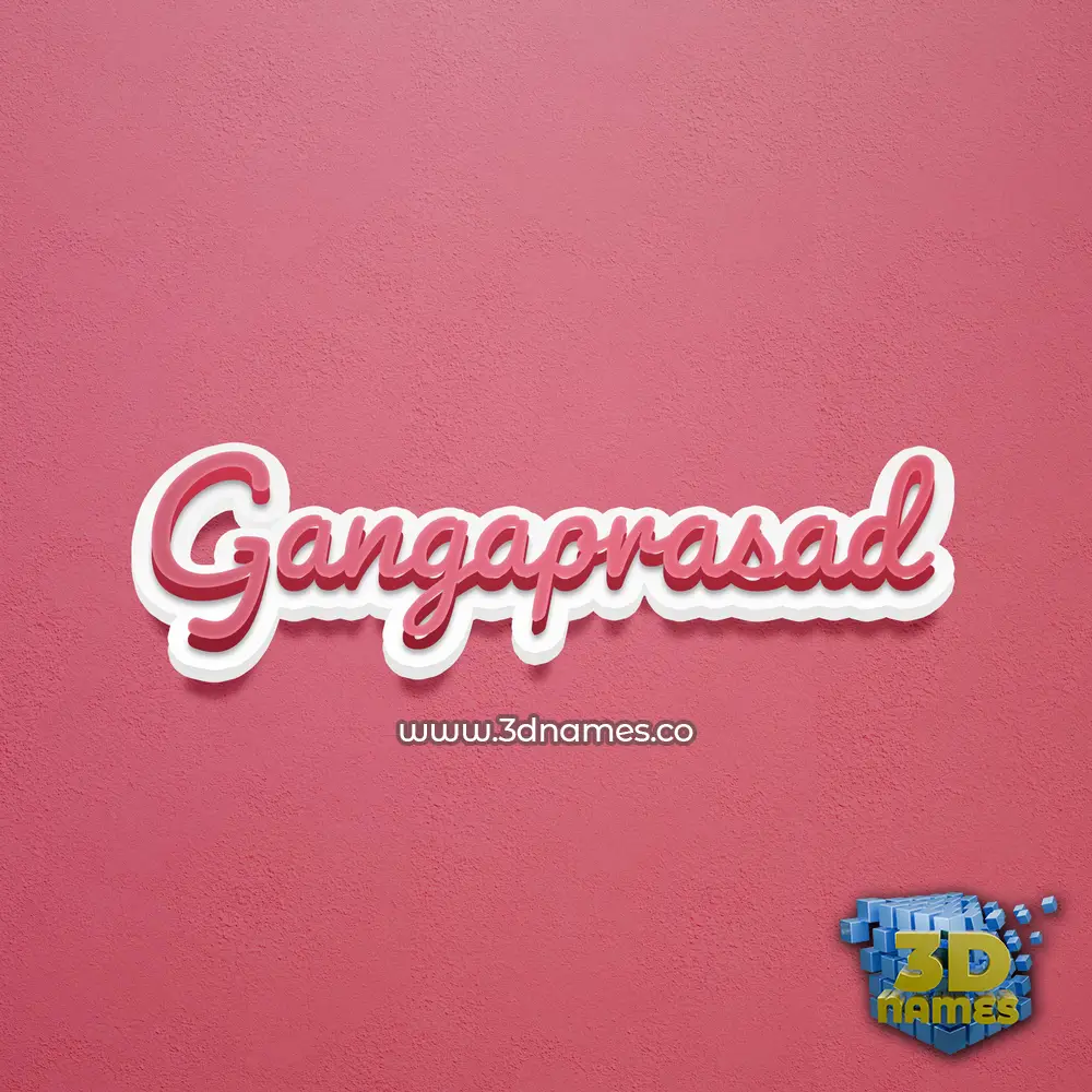 gangaprasad in Red Scribble style - 3D name wallpaper