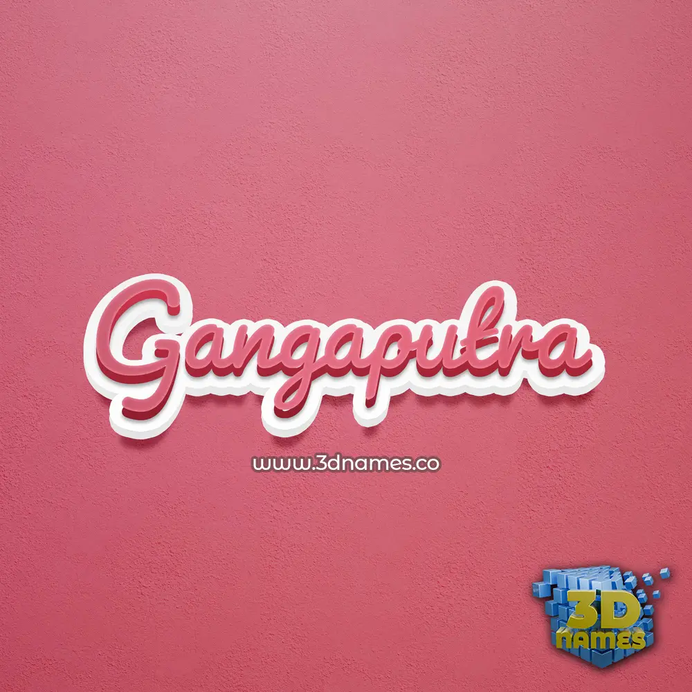 gangaputra in Red Scribble style - 3D name wallpaper