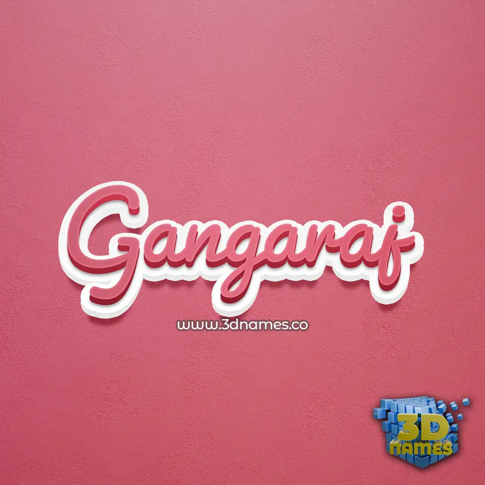 gangaraj in Red Scribble style - 3D name wallpaper