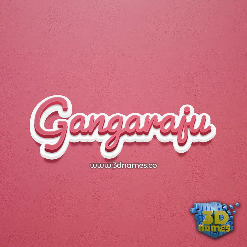 gangaraju in Red Scribble style - 3D name wallpaper