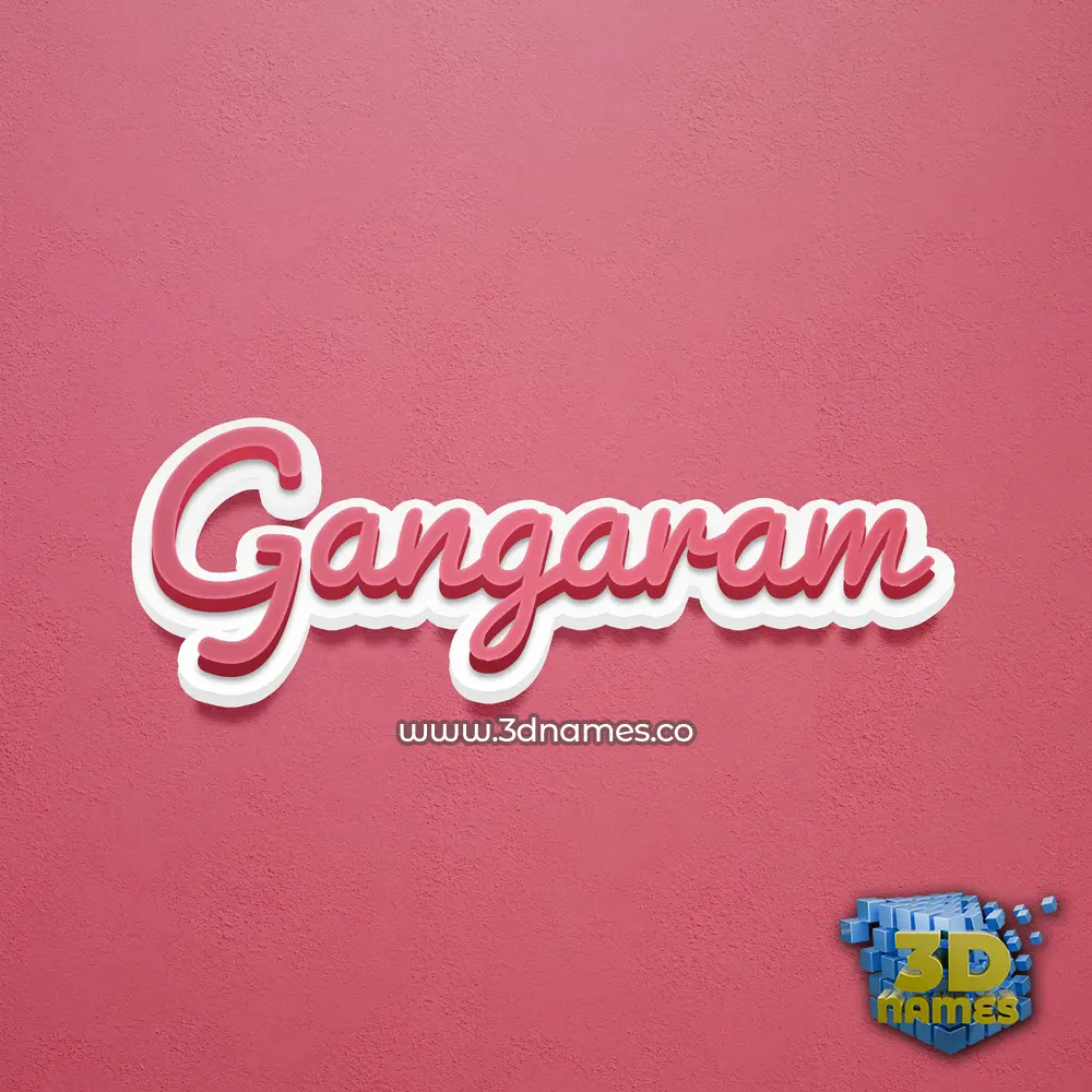gangaram in Red Scribble style - 3D name wallpaper