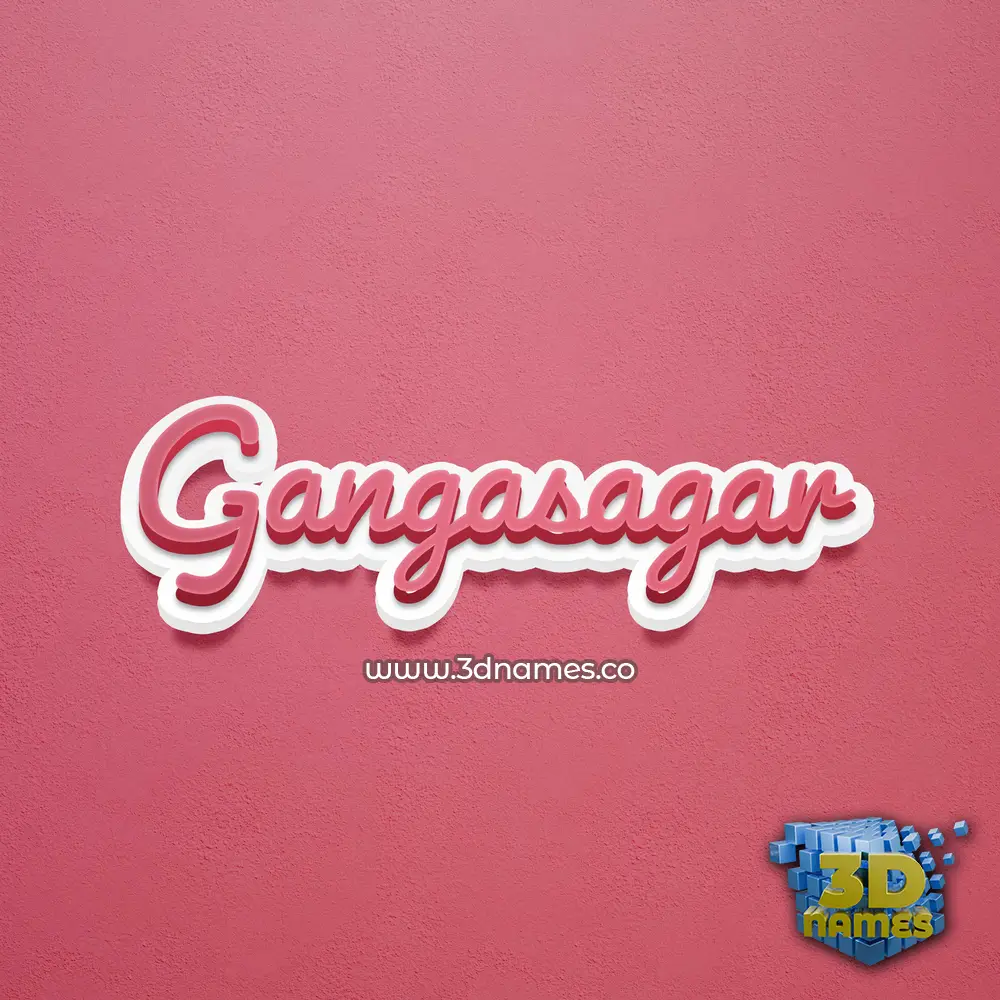 gangasagar in Red Scribble style - 3D name wallpaper
