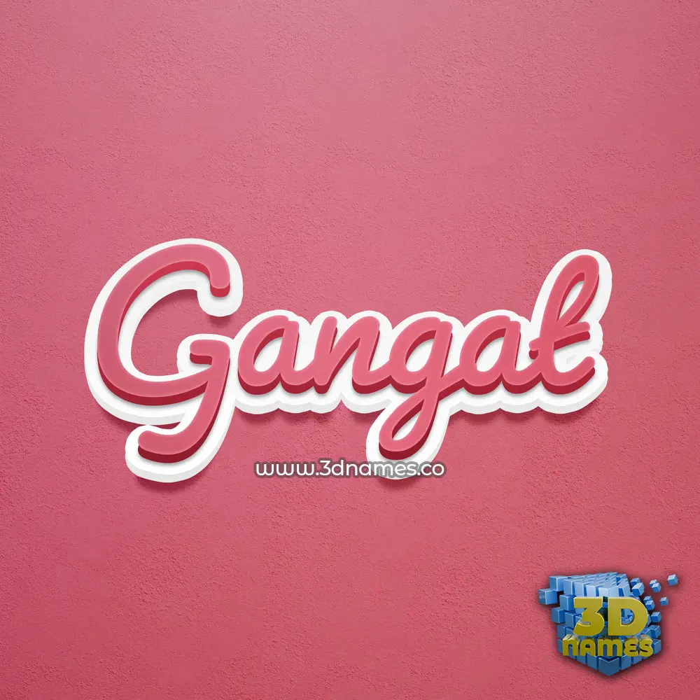 gangat in Red Scribble style - 3D name wallpaper