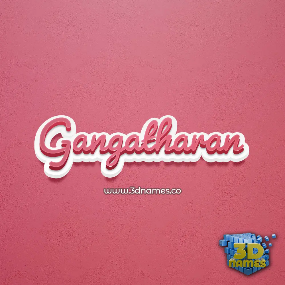 gangatharan in Red Scribble style - 3D name wallpaper