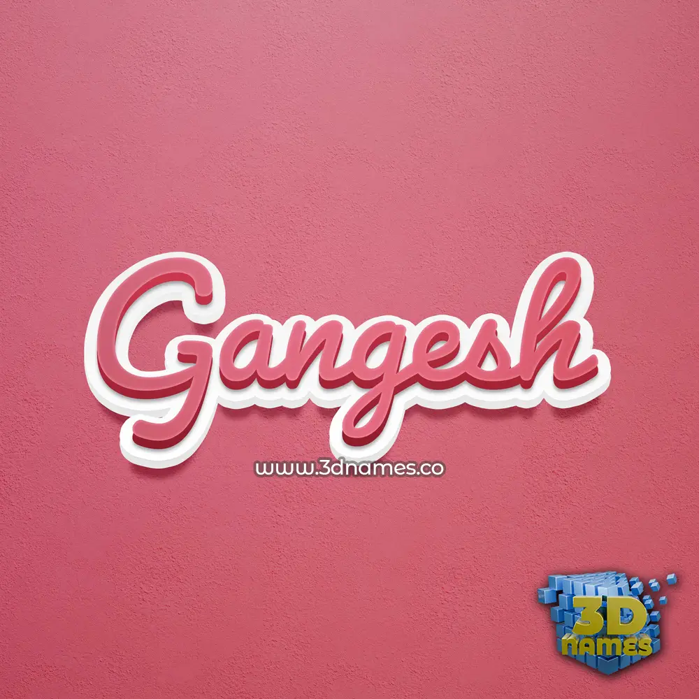 gangesh in Red Scribble style - 3D name wallpaper