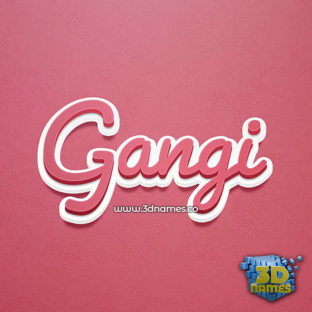 gangi in Red Scribble style - 3D name wallpaper