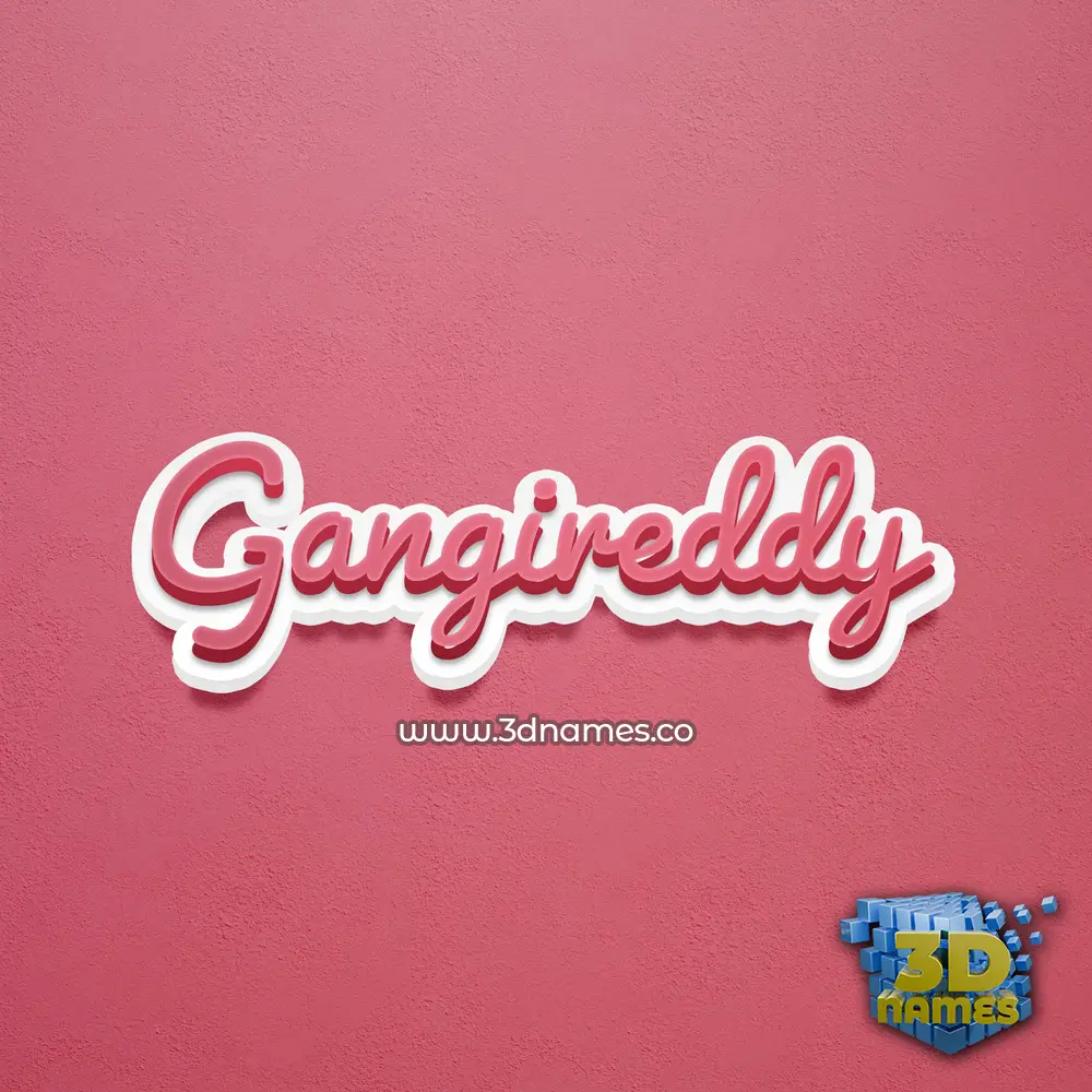 gangireddy in Red Scribble style - 3D name wallpaper