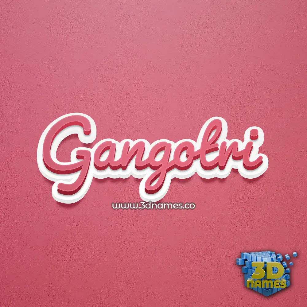 gangotri in Red Scribble style - 3D name wallpaper