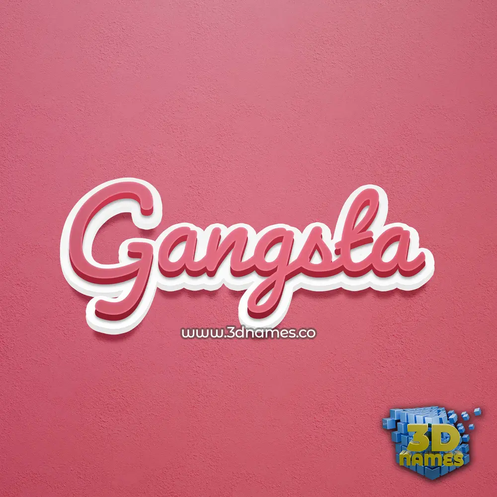 gangsta in Red Scribble style - 3D name wallpaper