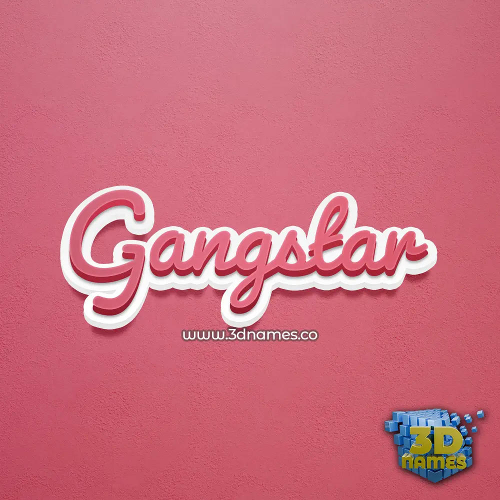 gangstar in Red Scribble style - 3D name wallpaper