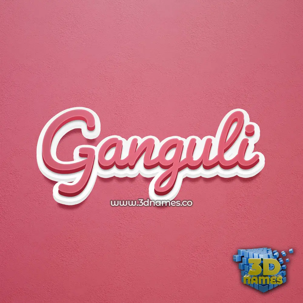 ganguli in Red Scribble style - 3D name wallpaper