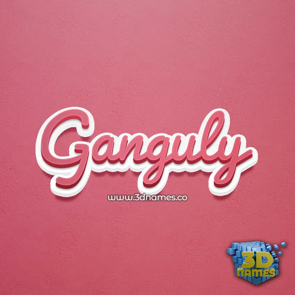 ganguly in Red Scribble style - 3D name wallpaper