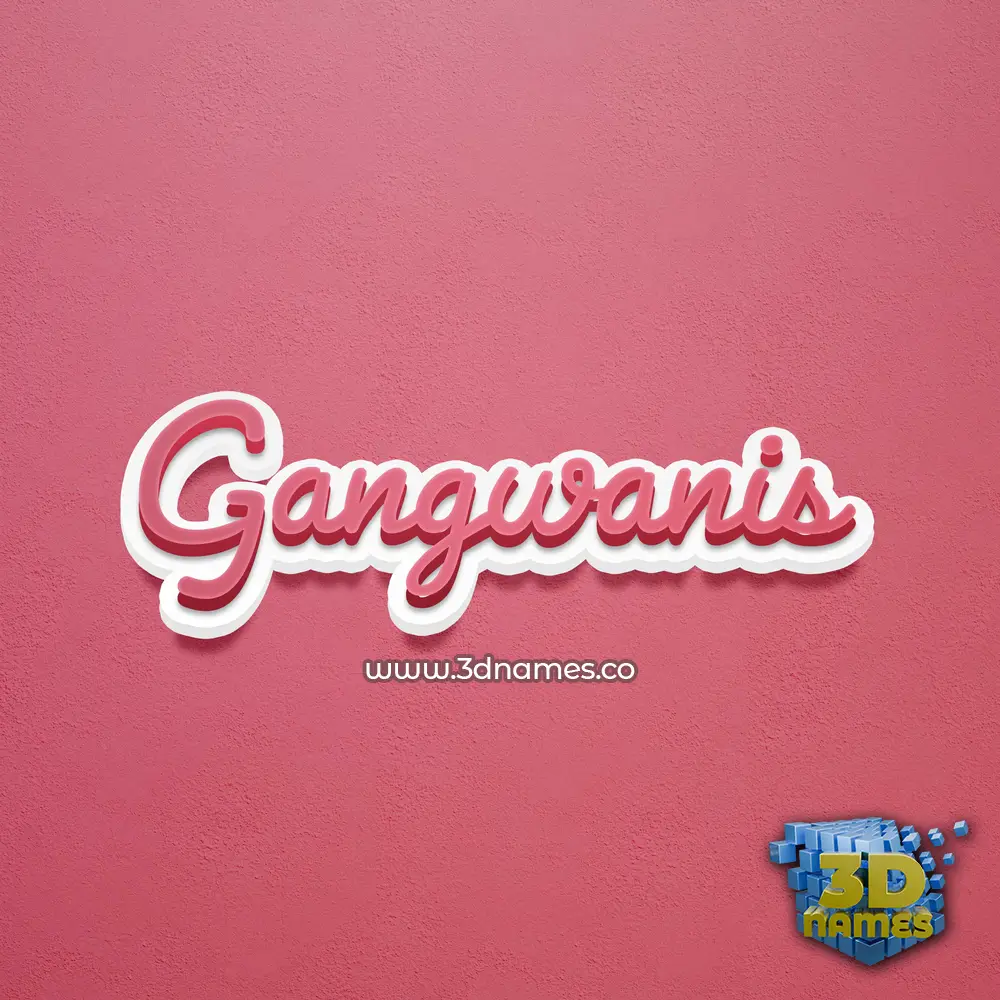 gangwanis in Red Scribble style - 3D name wallpaper