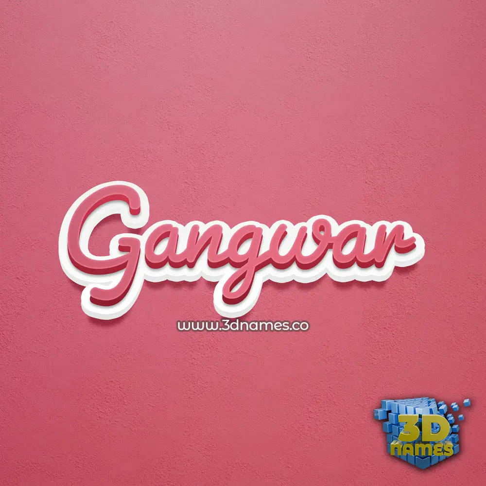 gangwar in Red Scribble style - 3D name wallpaper