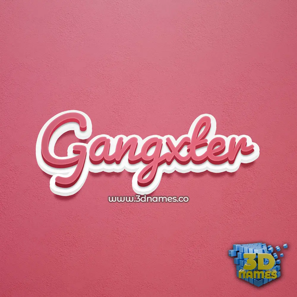 gangxter in Red Scribble style - 3D name wallpaper
