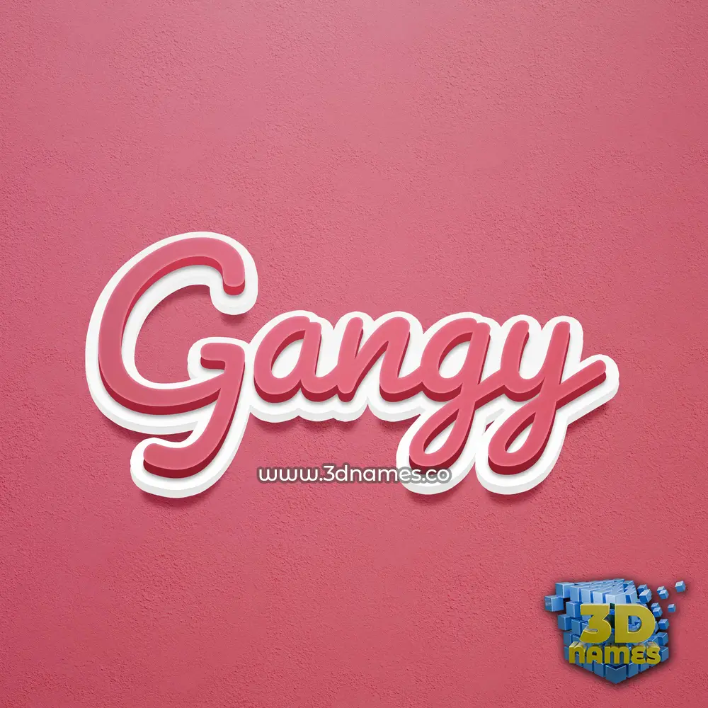 gangy in Red Scribble style - 3D name wallpaper